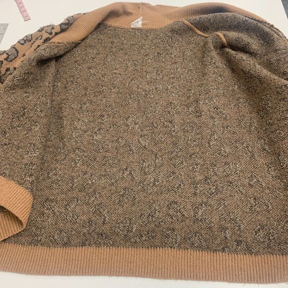 Akemi + Kin Hadley Knit Kimono Womens One Size Camel Open Front Ribbed Sleeves - Picture 10 of 14